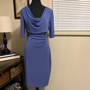 Connected Apparel Blue 3/4 Sleeve Jersey Dress